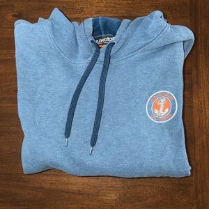 Grundens Hoodie Men's Large Blue Anchor Logo Pullover Sweatshirt USA/Sweden